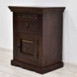 Bedside table in solid rosewood hand-carved dark brown - image 3