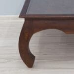 Coffee table rosewood solid wood carved top with glass - image 3