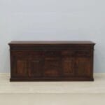 Chest of drawers in solid rosewood dark brown