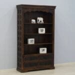Bookcase in solid acacia wood hand carved - image 10