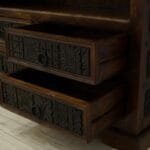 Bookcase in solid acacia wood hand carved - image 8