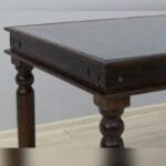 Dinner set table with 6 chairs solid acacia wood carved - image 6
