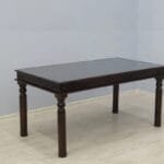 Dinner set table with 6 chairs solid acacia wood carved - image 5