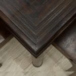 Dinner set table with 6 chairs solid acacia wood carved - image 4