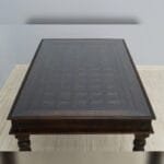 Dinner set table with 6 chairs solid acacia wood carved - image 3