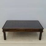 coffee table acacia solid wood with glass