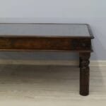 coffee table acacia solid wood with glass - image 3