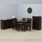 Acacia solid wood 6 chairs dinner set table - image 11