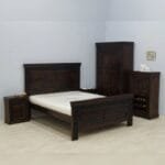 Acacia solid wood hand carved bed