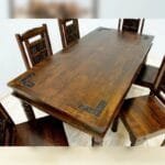 Acacia solid wood 6 chairs Dinner set table - image 5