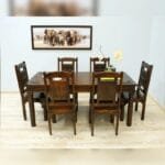 Acacia solid wood 6 chairs Dinner set table - image 4