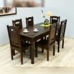 Acacia solid wood 6 chairs Dinner set table - image 3