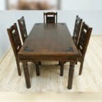 Acacia solid wood 6 chairs Dinner set table - image 2