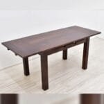 Dinner set solid rosewood table 4 chairs dark brown - image 5