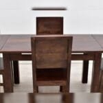 Dinner set solid rosewood table 4 chairs dark brown - image 12