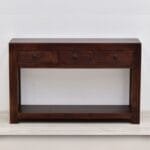 Solid rosewood console table dark brown