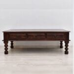 Solid wood coffee table with drawers rosewood