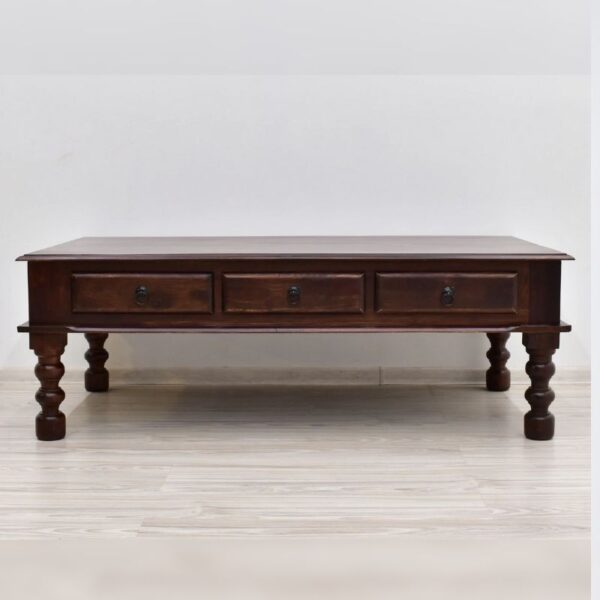 Solid wood coffee table with drawers rosewood