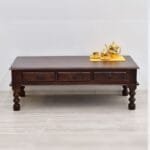 Solid wood coffee table with drawers rosewood - image 3