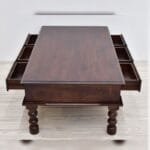 Solid wood coffee table with drawers rosewood - image 2