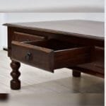 Solid wood coffee table with drawers rosewood - image 7