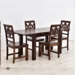 Solid rosewood 4 chairs Dinner set table dark brown