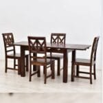 Solid rosewood 4 chairs Dinner set table dark brown - image 6