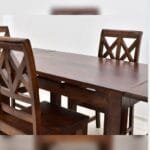 Solid rosewood 4 chairs Dinner set table dark brown - image 13