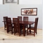 Solid rosewood 6 chairs dinner set table