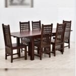 Solid rosewood 6 chairs dinner set table - image 5