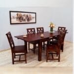 Dinner set table 6 chairs solid rosewood - image 3