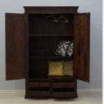 Solid rosewood wardrobe drawers solid dark brown - image 4