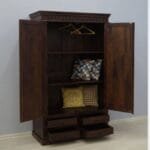 Solid rosewood wardrobe drawers solid dark brown - image 3