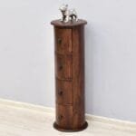 Solid rosewood chest of drawers with round pillar - image 4