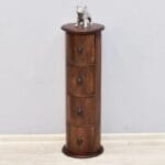 Solid rosewood chest of drawers with round pillar - image 3