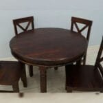 Solid rosewood round 4 chairs dinner set table - image 5
