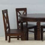 Solid rosewood round 4 chairs dinner set table - image 4