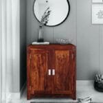 Solid Wood Shoe Cabinet in Honey oak Finish