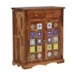 Solid Wood Shoe Racks In Rustic Teak Finish - image 2