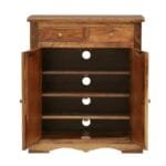 Solid Wood Shoe Racks In Rustic Teak Finish - image 4