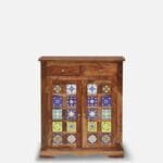 Solid Wood Shoe Racks In Rustic Teak Finish - image 6