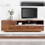 Solid Wood Shine Tv Unit Color Honey