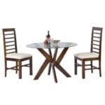 Solid Wood X Round Dining Set