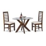 Solid Wood X Round Dining Set - image 2