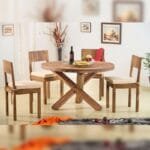 Solid Wood Capital Round Dining Set