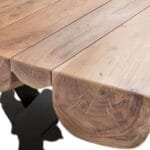 Solid Wood Indiana Thar Bench And Dining Table 6 Chair Set - image 5