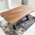 Solid Wood Indiana Thar Bench And Dining Table 6 Chair Set - image 7