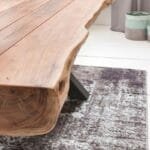 Solid Wood Indiana Thar Bench And Dining Table 6 Chair Set - image 8