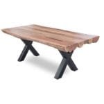Solid Wood Indiana Thar Bench And Dining Table 6 Chair Set - image 11