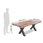 Solid Wood Indiana Thar Bench And Dining Table 6 Chair Set - image 14